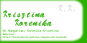 krisztina korenika business card